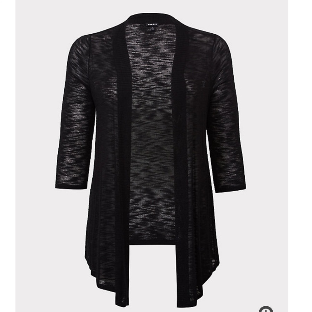 Torrid BLACK SLUB CARDIGAN